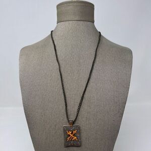 Johnny Was Cross Stitch Pendant Necklace NWOT
